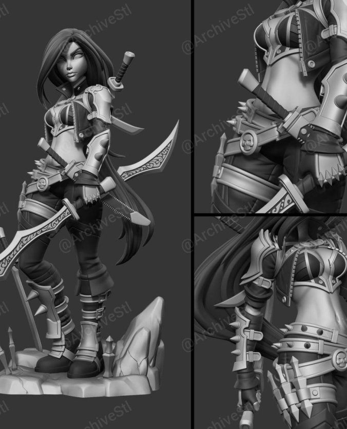 Katarina 女战士 3D打印图纸